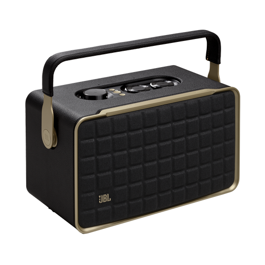 JBL Authentics 300 - Black - Portable smart home speaker with Wi-Fi, Bluetooth and voice assistants with retro design. - Hero