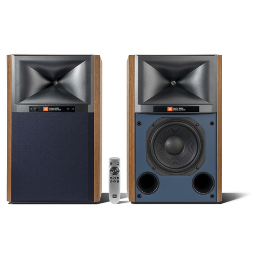 4329P Studio Monitor Powered Loudspeaker System - Natural Walnut - Powered Bookshelf Loudspeaker System - Hero