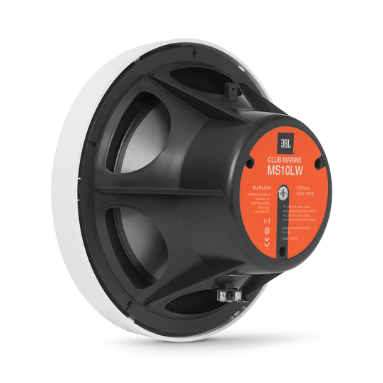 Club Marine MS10LW - White Gloss - 10" (250mm) marine audio subwoofer with RGB lighting – White - Detailshot 1