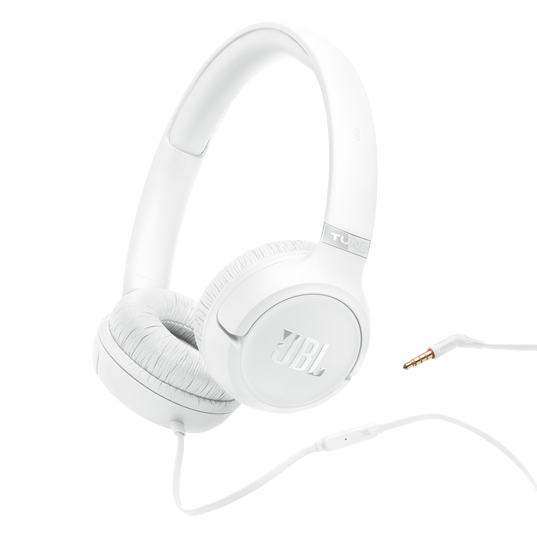 JBL Tune 530 Wired - White - Wired on-ear headphones - Hero