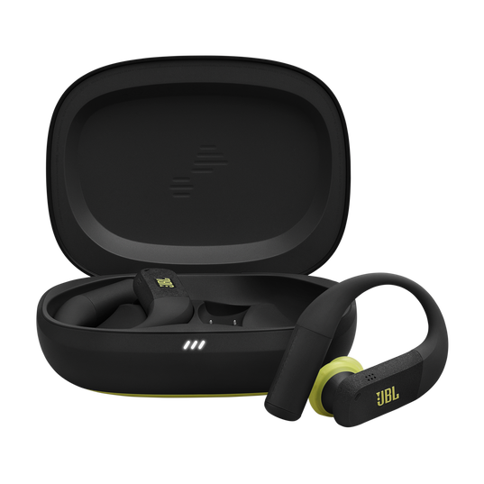 JBL Endurance Peak 4 - Black / Lime - True Wireless Noise Cancelling Sport Earbuds - Hero
