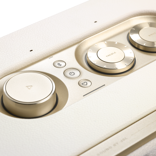 JBL Authentics 300 - White - Portable smart home speaker with Wi-Fi, Bluetooth and voice assistants with retro design. - Detailshot 1