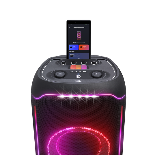 JBL PartyBox Ultimate - Black - Massive party speaker with powerful sound, multi-dimensional lightshow, and splashproof design. - Detailshot 2