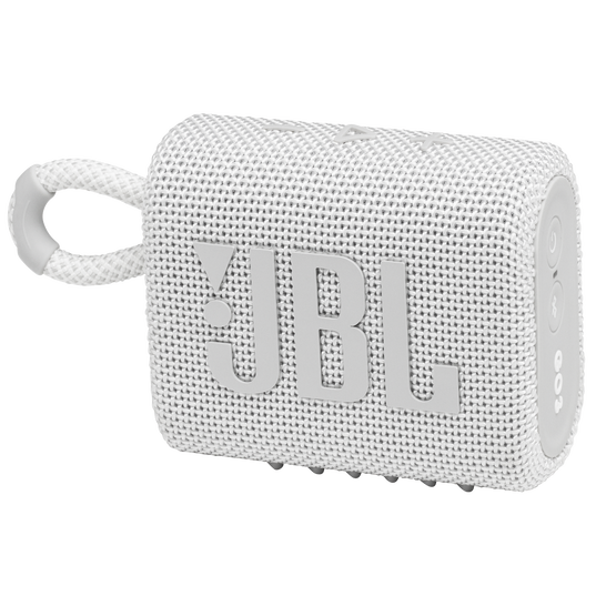 JBL Go 3 - White - Portable Waterproof Speaker - Hero