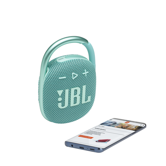 JBL Clip 4 - Teal - Ultra-portable Waterproof Speaker - Detailshot 1