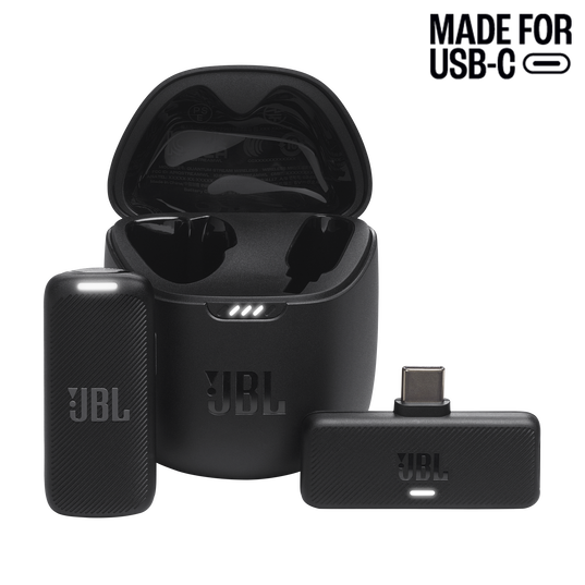 JBL Quantum Stream Wireless USB-C - Black - Wearable wireless streaming microphone - Hero