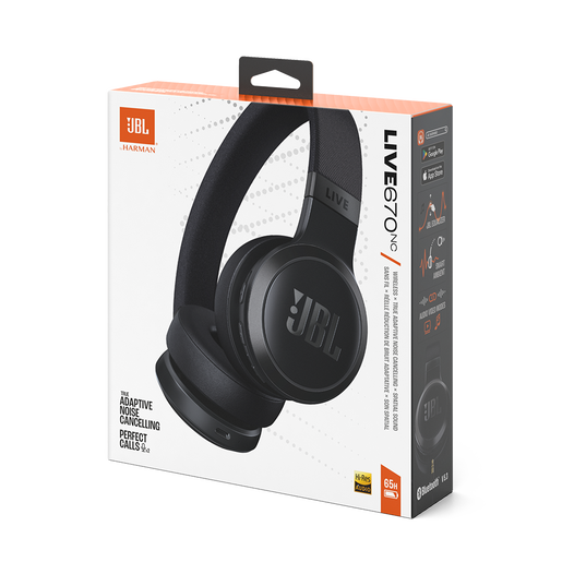 JBL Live 670NC - Black - Wireless On-Ear Headphones with True Adaptive Noise Cancelling - Detailshot 10