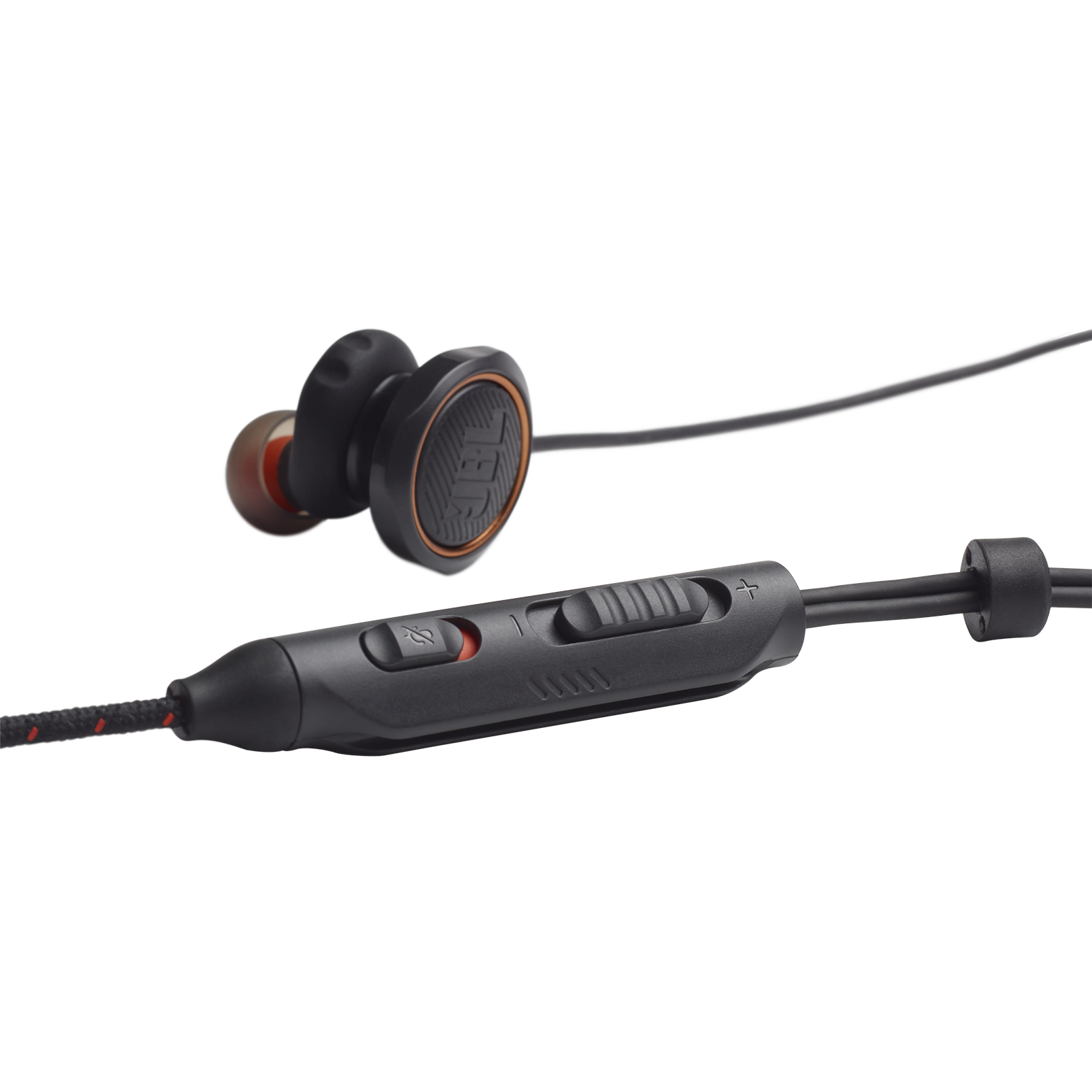 JBL Quantum 50 | Wired in-ear gaming headset with volume slider and mic mute