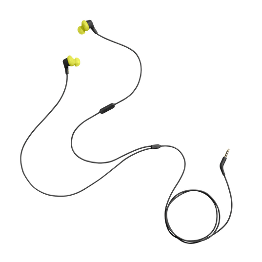 JBL Endurance Run 3 - Black / Lime - Wired Sport Headphones - Detailshot 3