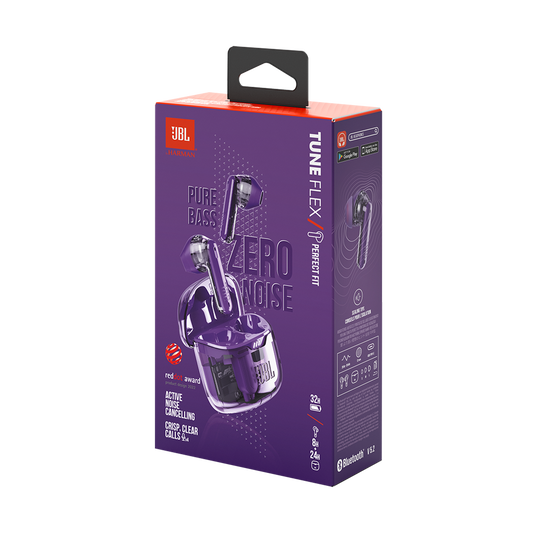 JBL Tune Flex Ghost Edition - Purple Ghost - True wireless Noise Cancelling earbuds - Detailshot 10