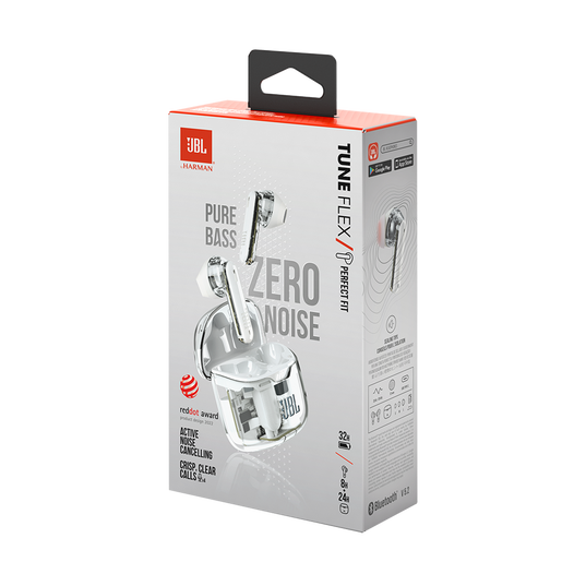 JBL Tune Flex Ghost Edition - White Ghost - True wireless Noise Cancelling earbuds - Detailshot 10