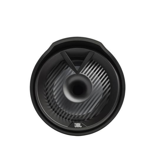 JBL Tower X Marine MT8HLB - Black Gloss - 8" (200mm) enclosed two-way marine audio tower speaker with 1" (25mm) horn loaded compression tweeter – Black - Front