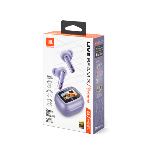 JBL Live Beam 3 - Purple - True wireless noise-cancelling closed-stick earbuds - Detailshot 15